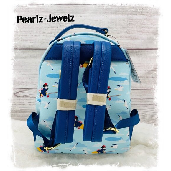 Loungefly Studio Ghibli Kiki\'s Service Allover Broom Print Mini Backpack NWT main image 6
